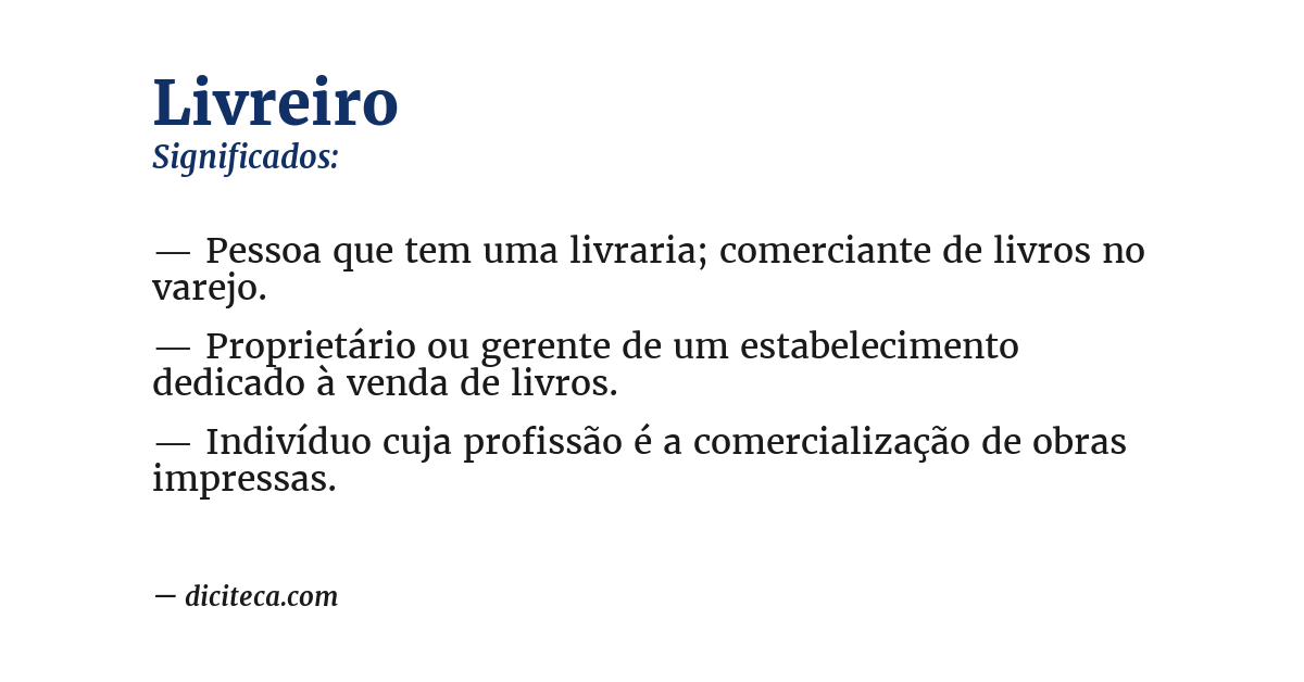 Significado de livreiro