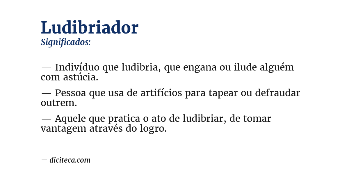Significado de ludibriador