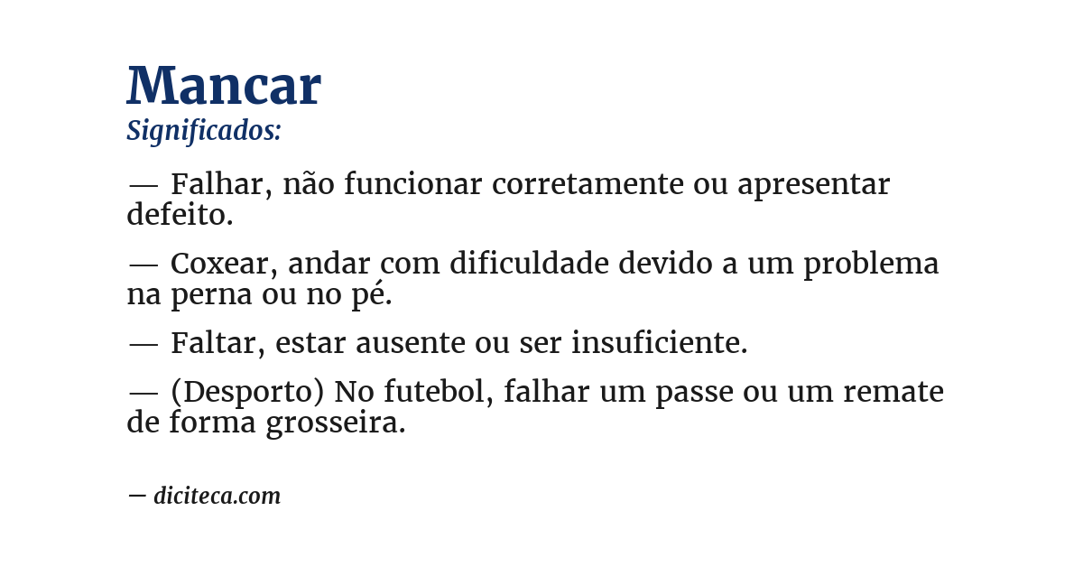 Significado de mancar