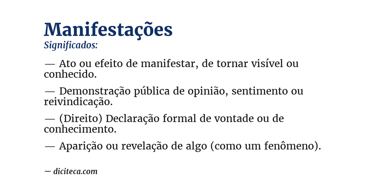 Significado de manifestações