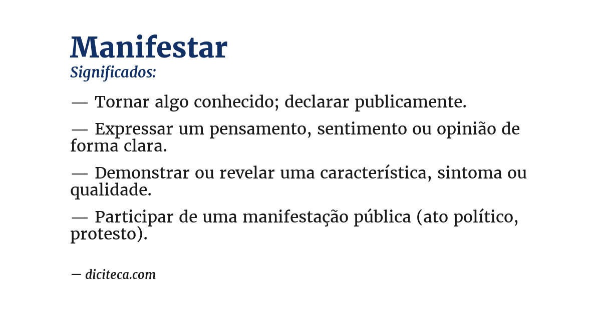 Significado de manifestar