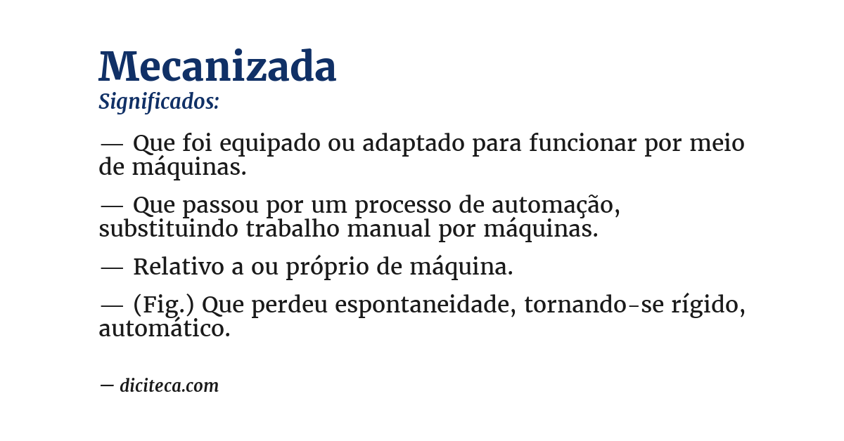 Significado de mecanizada