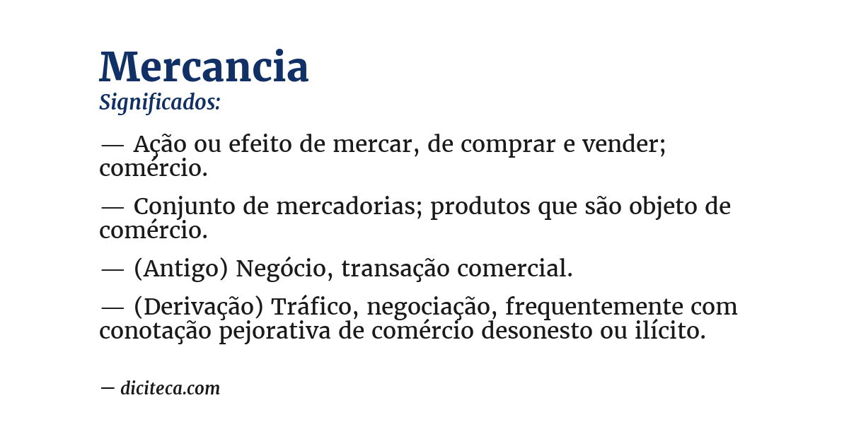 Significado de mercancia