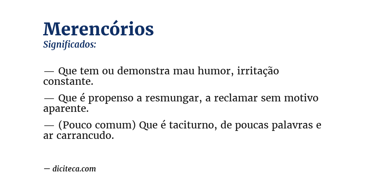 Significado de merencórios