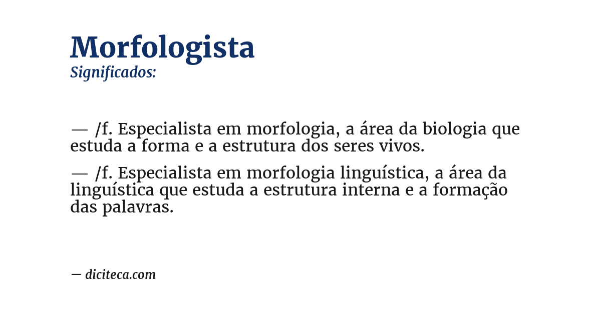 Significado de morfologista