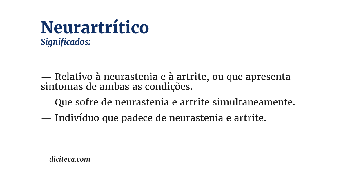 Significado de neurartrítico
