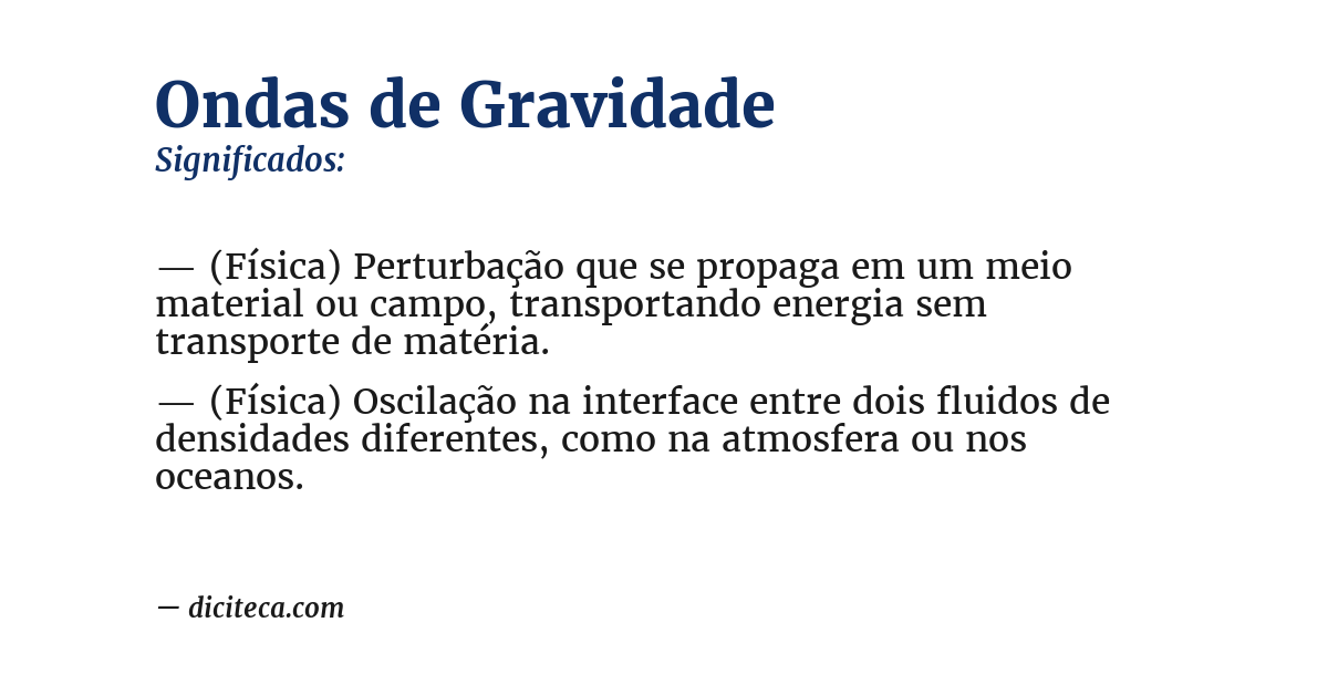 Significado de ondas de gravidade