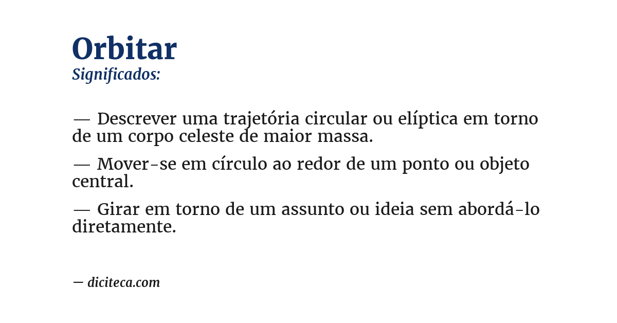 Significado de orbitar