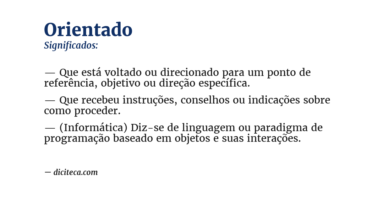 Significado de orientado