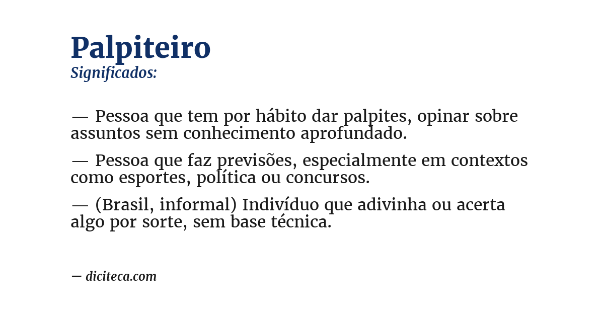Significado de palpiteiro