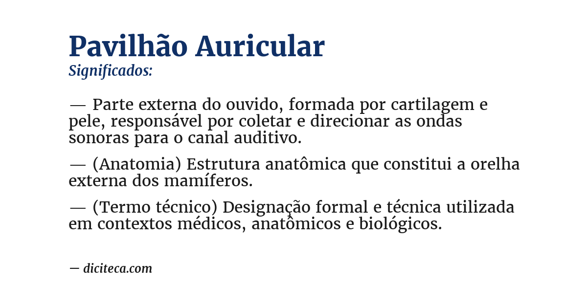 Significado de pavilhão auricular