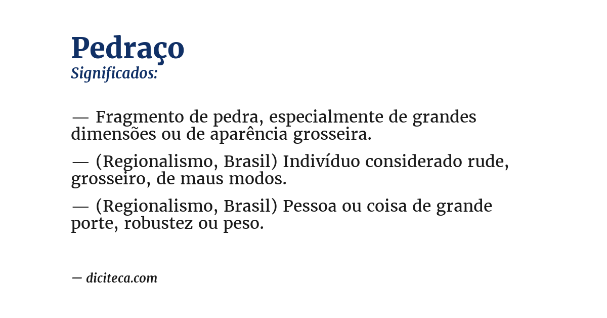 Significado de pedraço