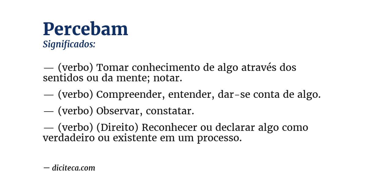 Significado de percebam