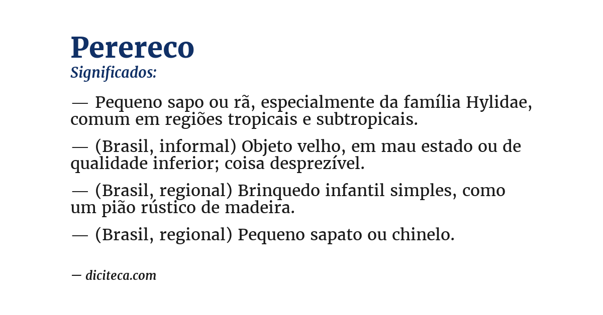 Significado de perereco