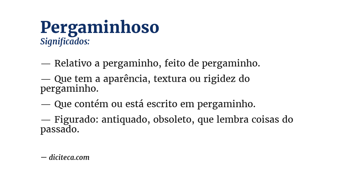 Significado de pergaminhoso