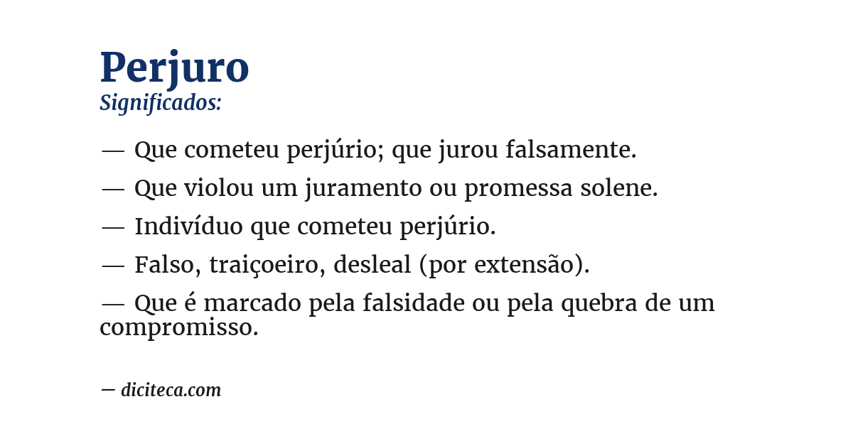 Significado de perjuro