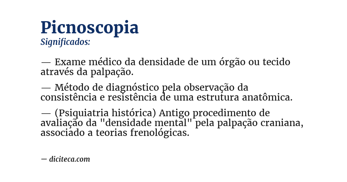 Significado de picnoscopia
