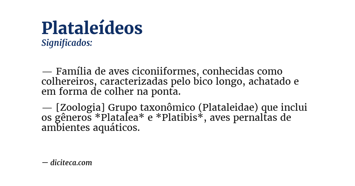 Significado de plataleídeos