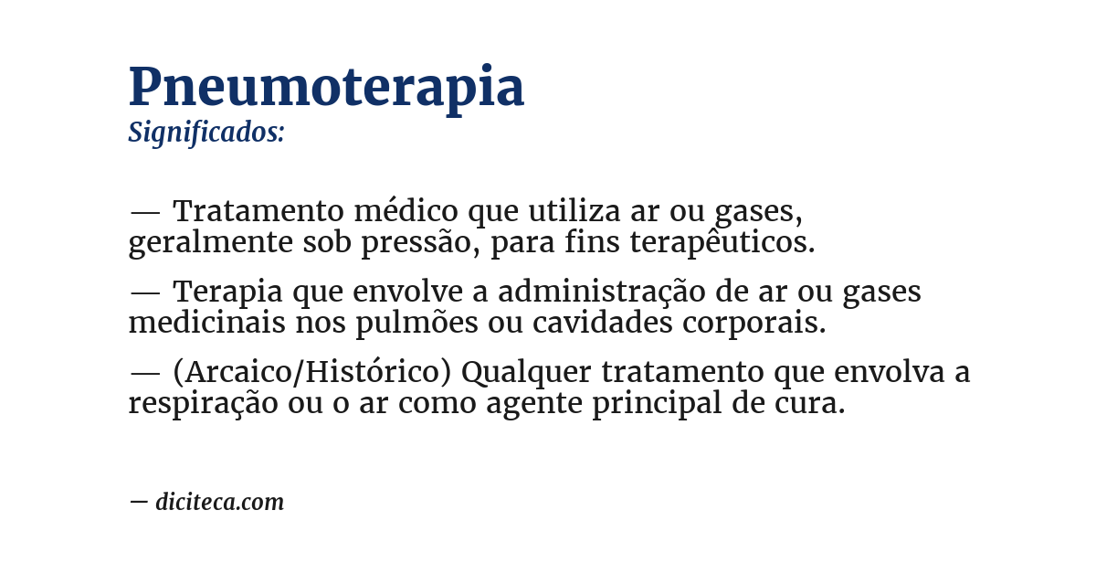 Significado de pneumoterapia