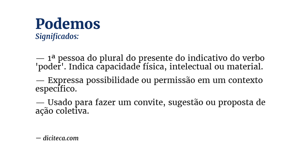 Significado de podemos
