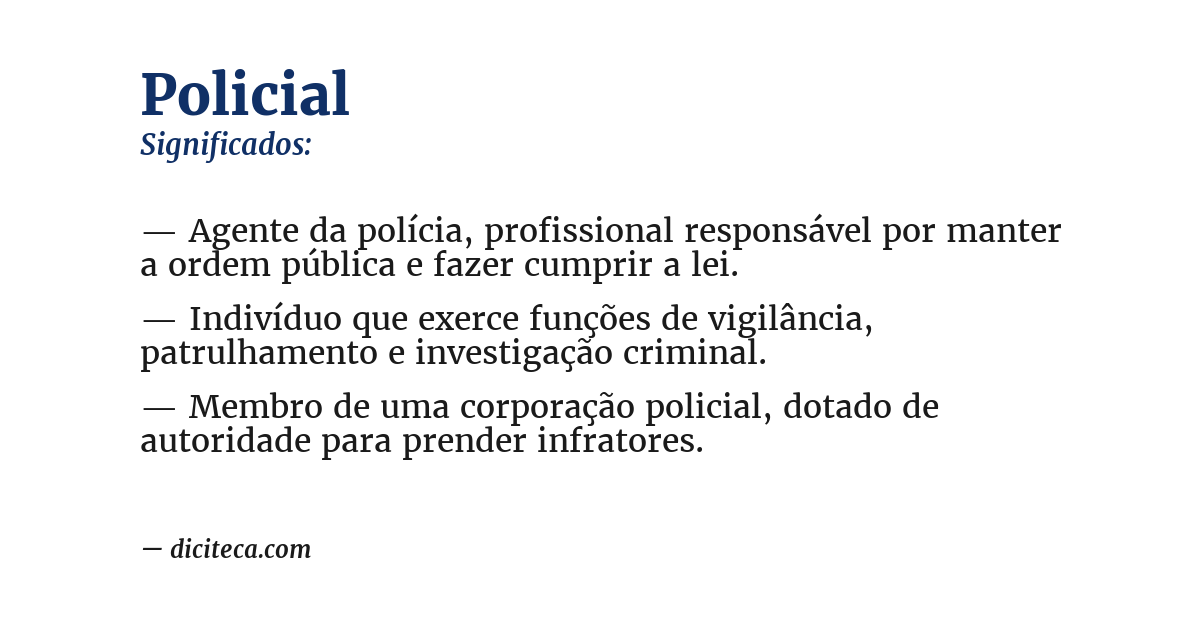 Significado de policial