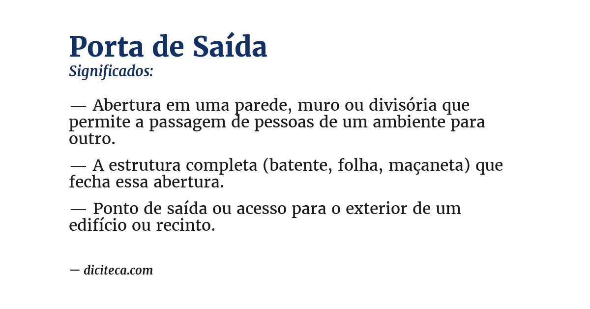 Significado de porta de saída