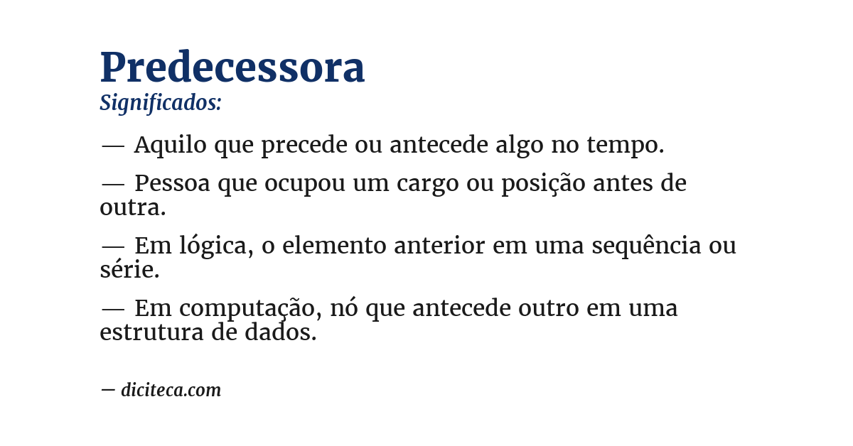 Significado de predecessora