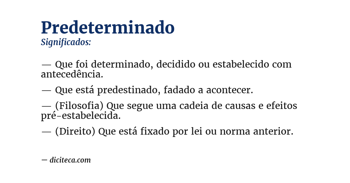 Significado de predeterminado