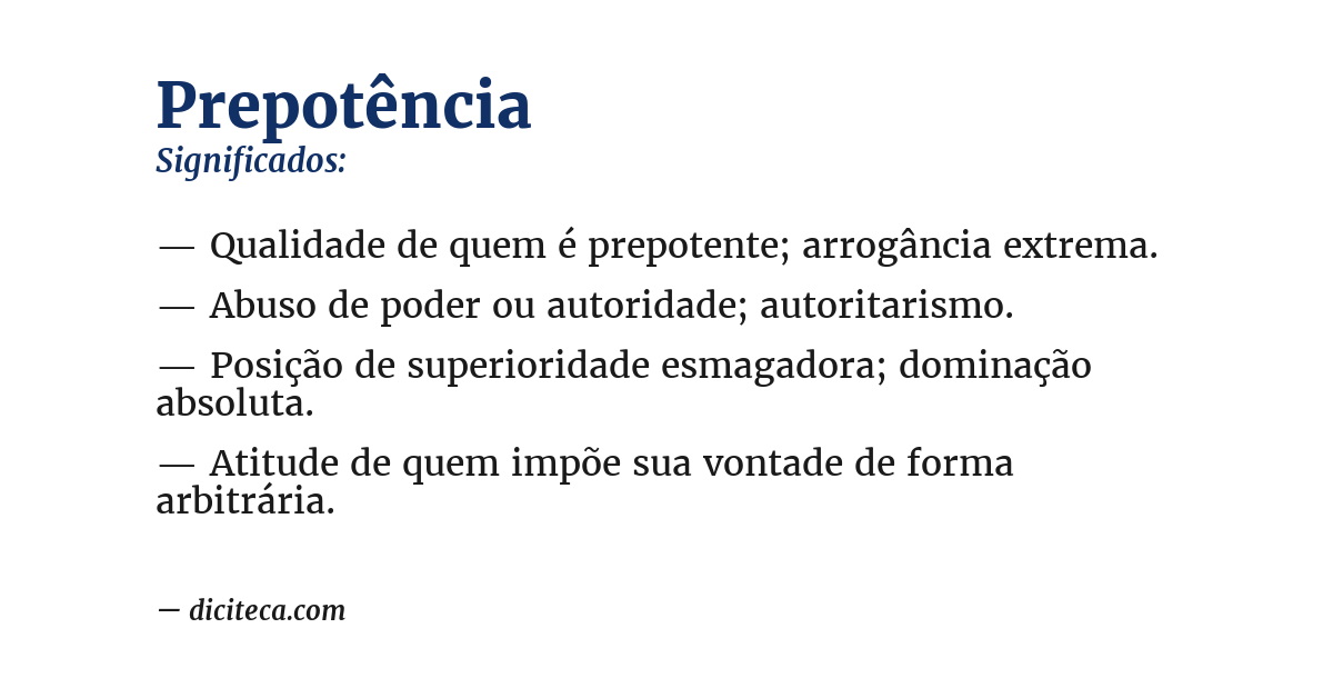 Significado de prepotência