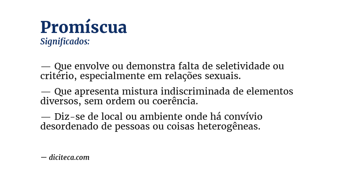 Significado de promíscua