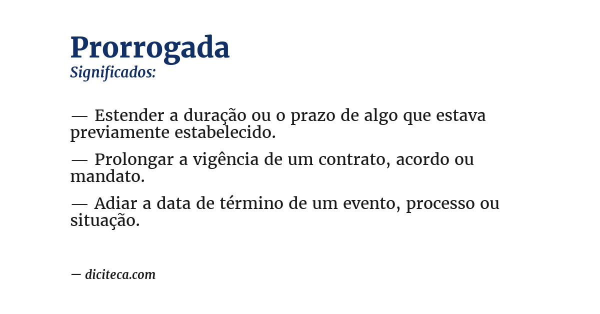Significado de prorrogada