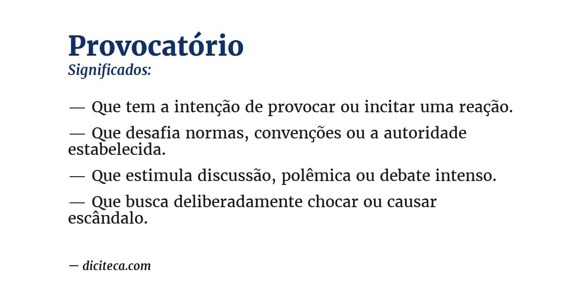 Significado de provocatório