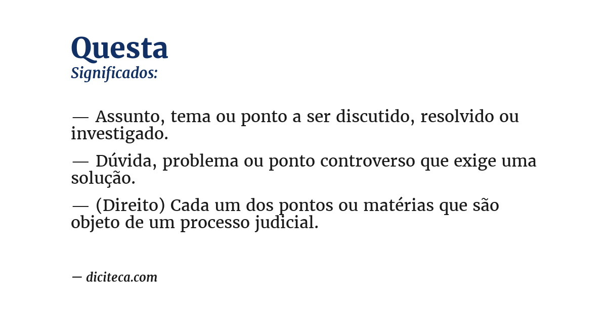 Significado de questa