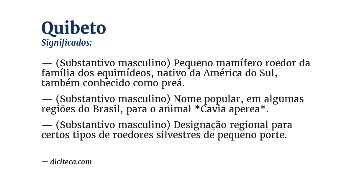Significado de quibeto