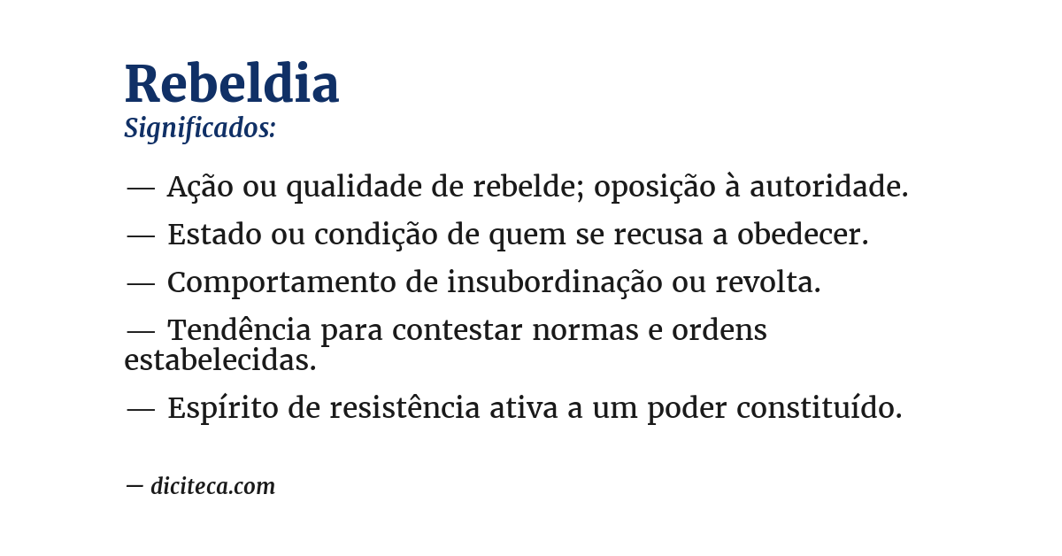 Significado de rebeldia