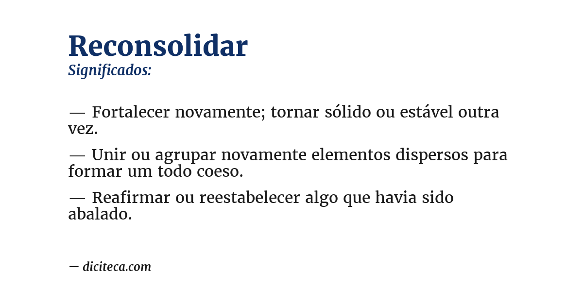 Significado de reconsolidar