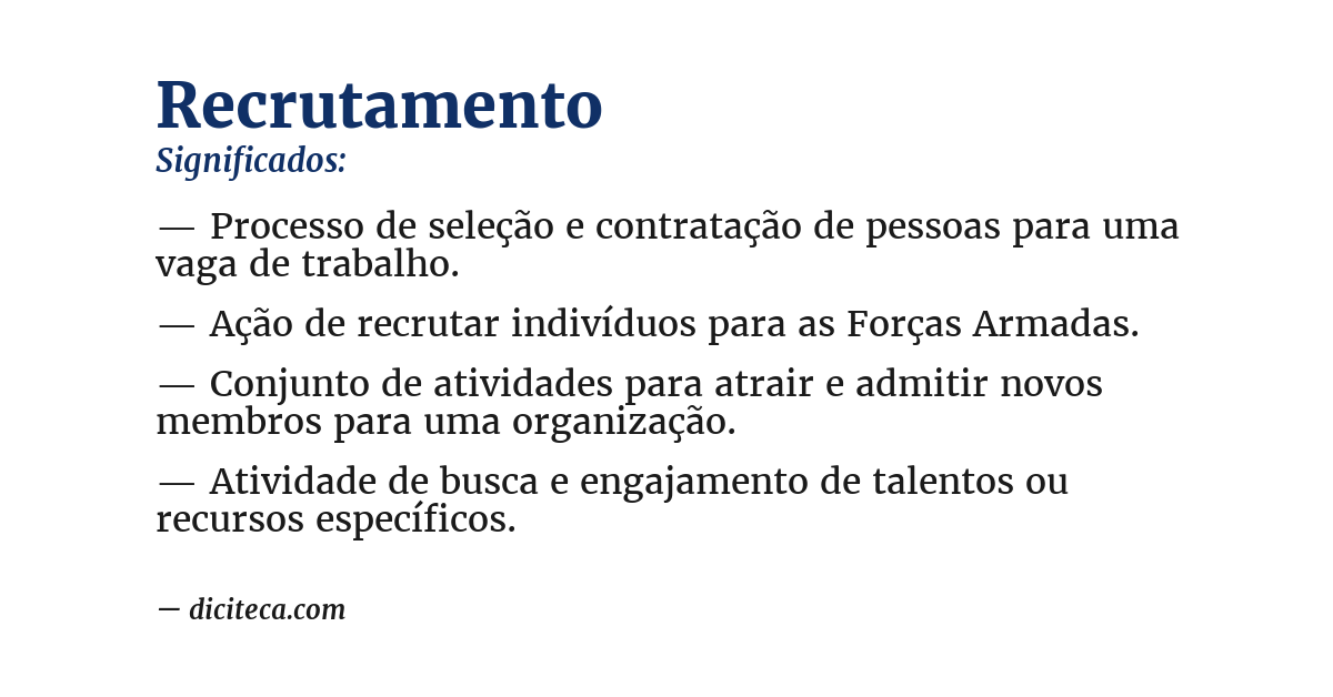 Significado de recrutamento
