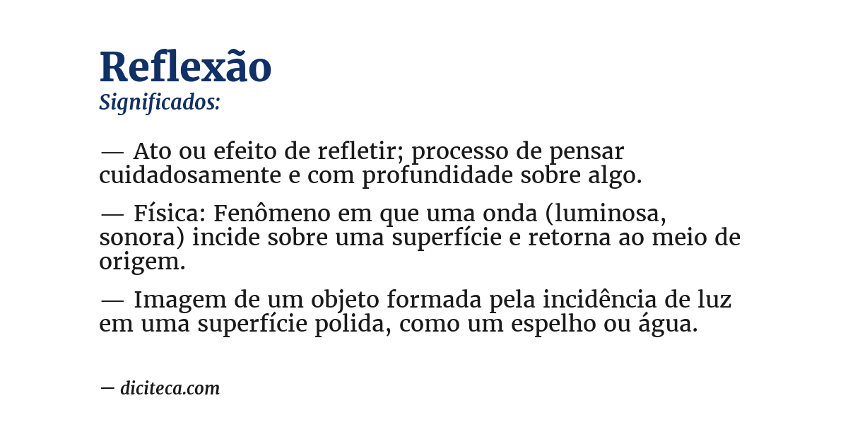 Significado de reflexão