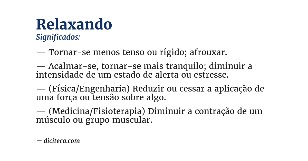 Significado de relaxando
