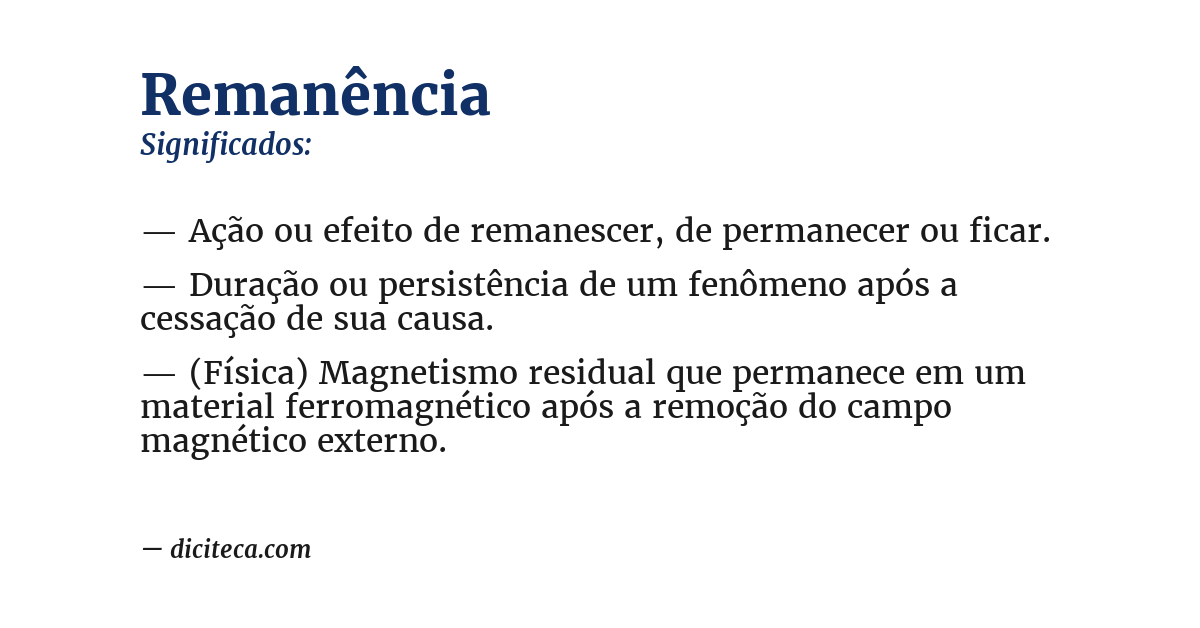 Significado de remanência
