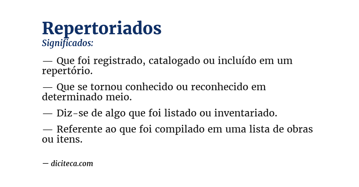 Significado de repertoriados