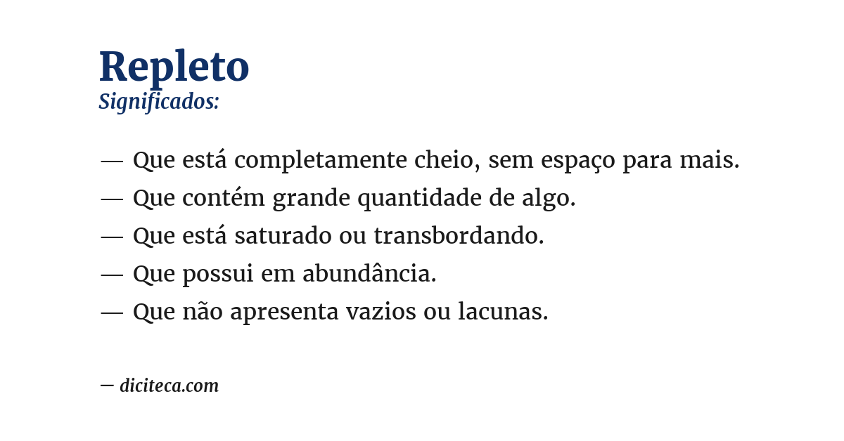 Significado de repleto