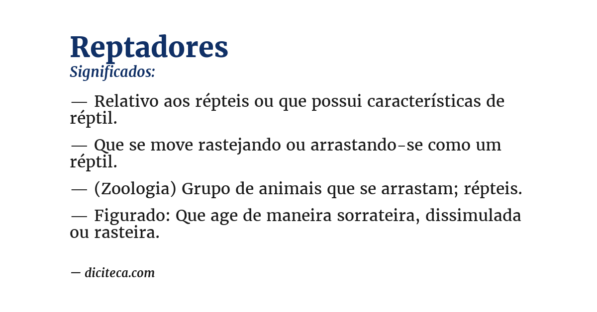 Significado de reptadores