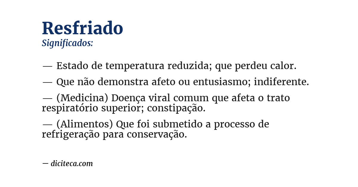 Significado de resfriado