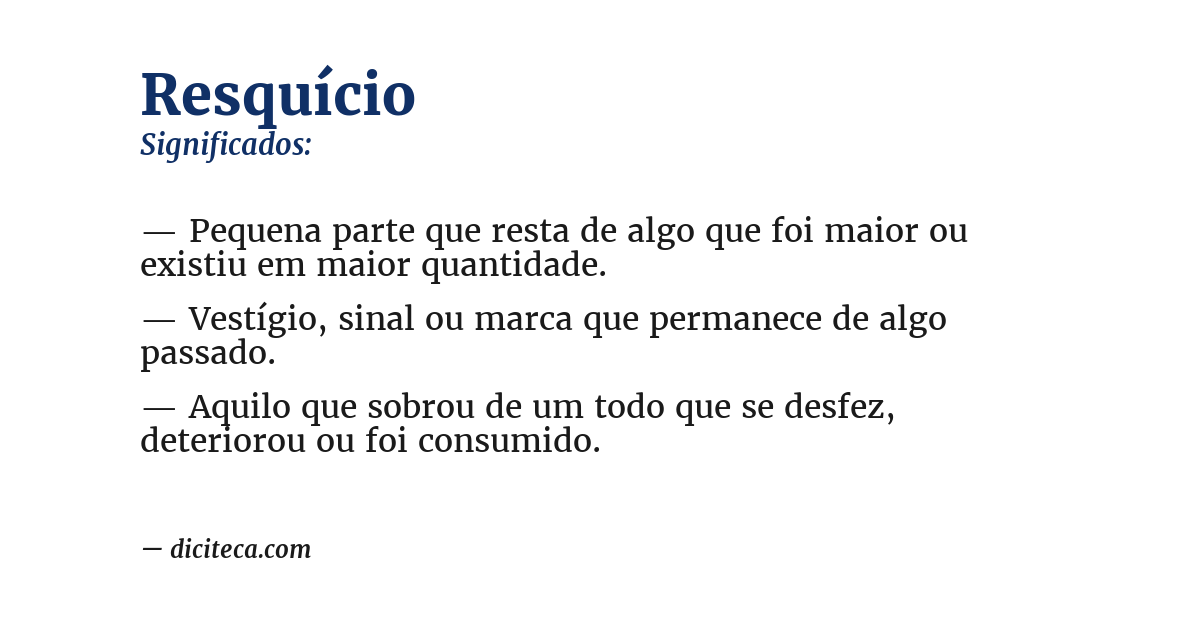 Significado de resquício