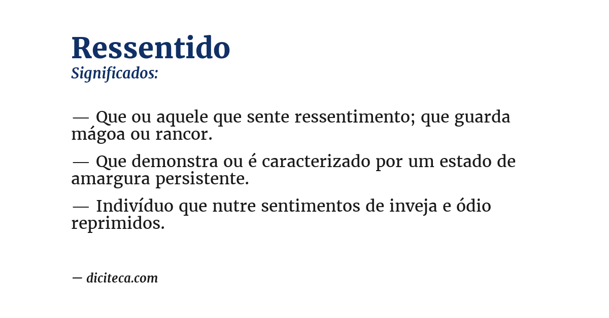 Significado de ressentido