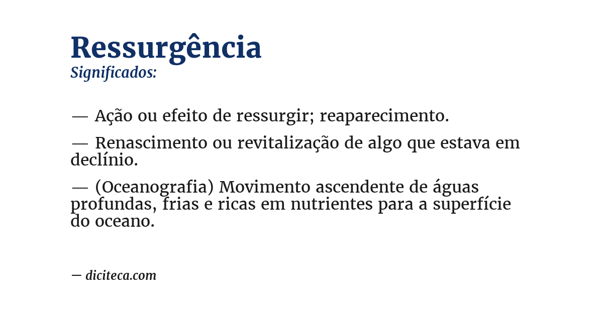 Significado de ressurgência