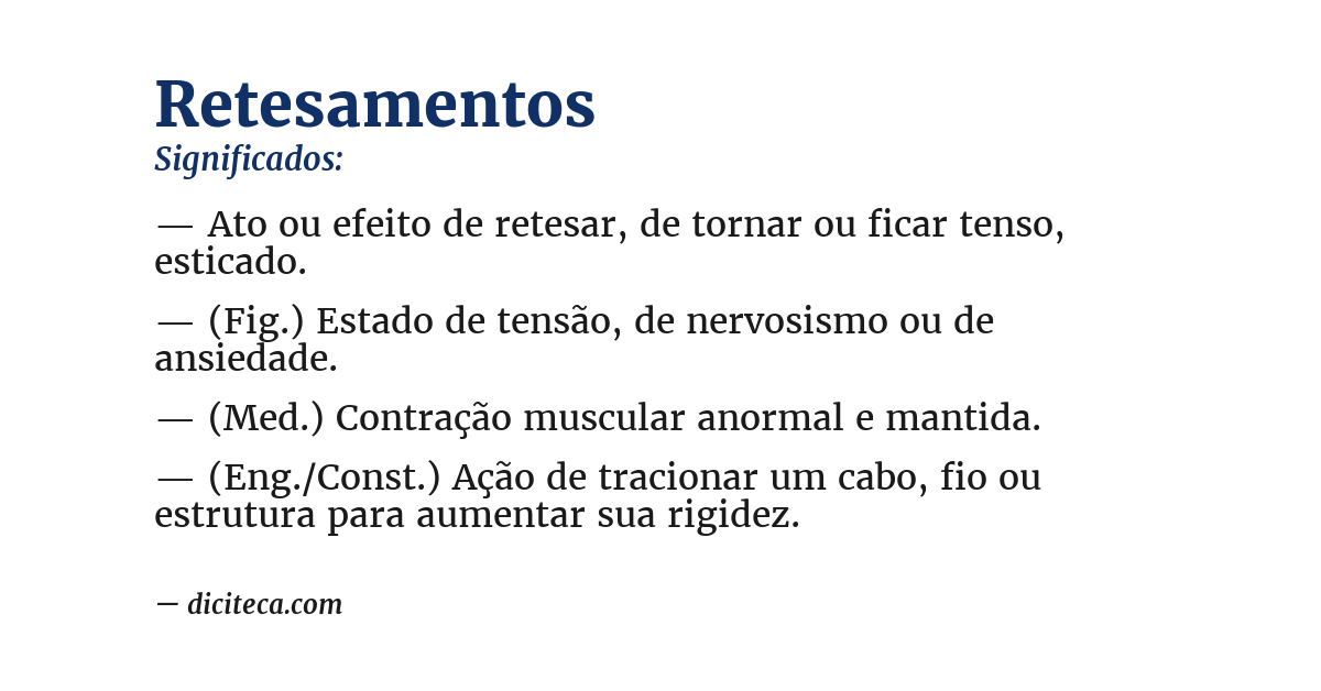 Significado de retesamentos