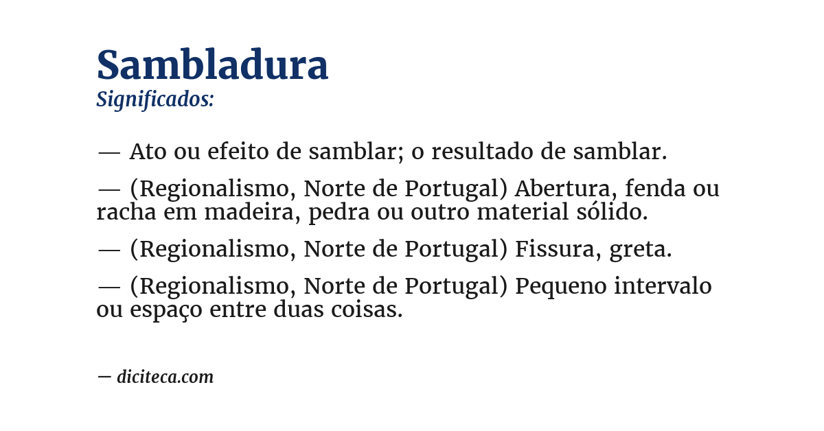 Significado de sambladura