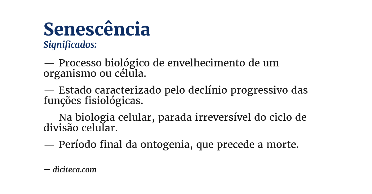 Significado de senescência
